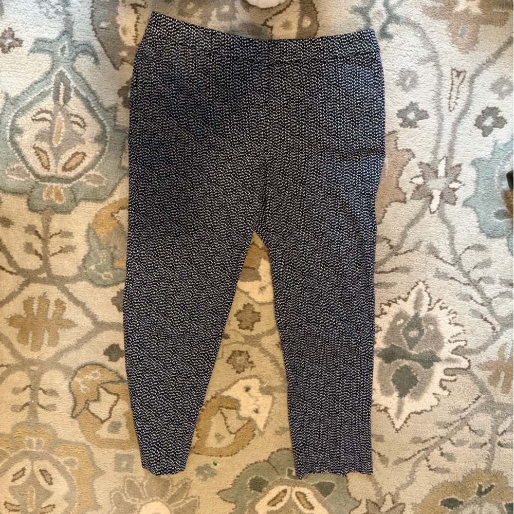 Chico's Dark Blue and White Patterned Pants
